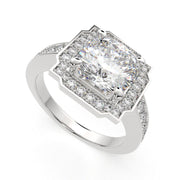 Amalia Cushion Cut Halo Pave Engagement Ring Setting - Nivetta